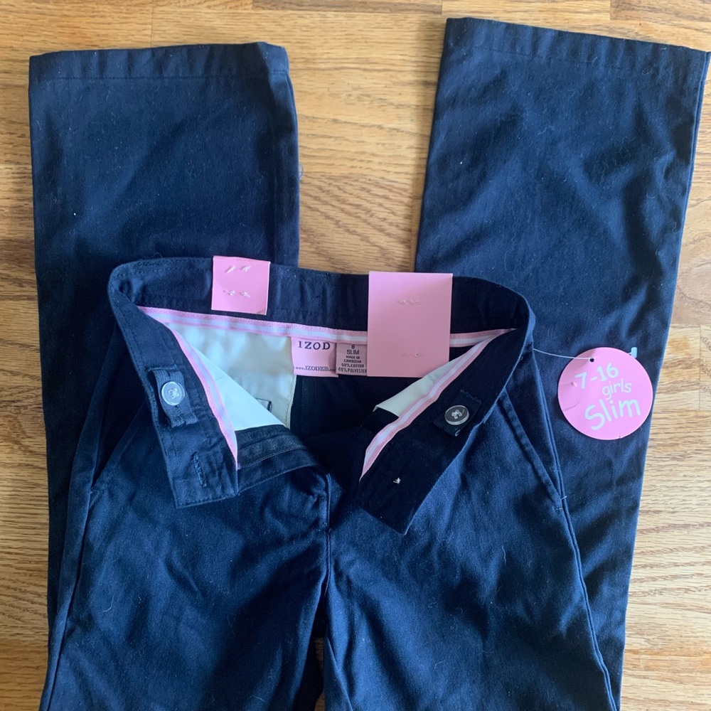 Izod Girls' Navy School Pants